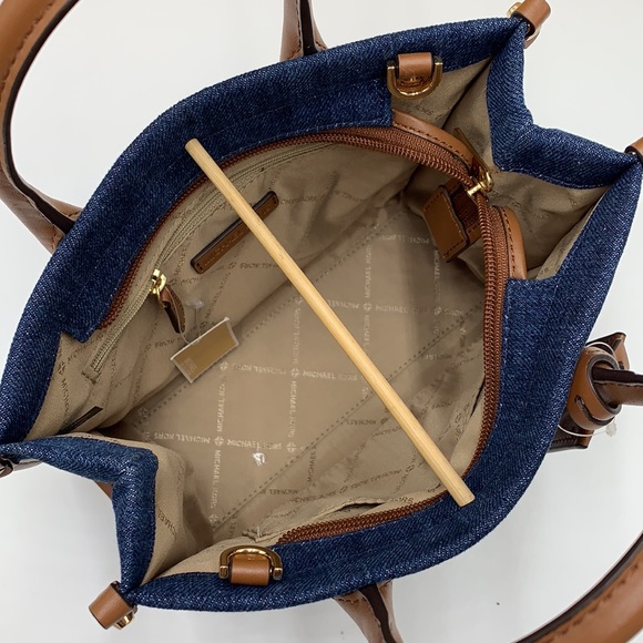 MICHAEL KORS MIRELLA SMALL SHOPPER TOP ZIP XBODY INDIGO COLOR - Picture 11 of 16